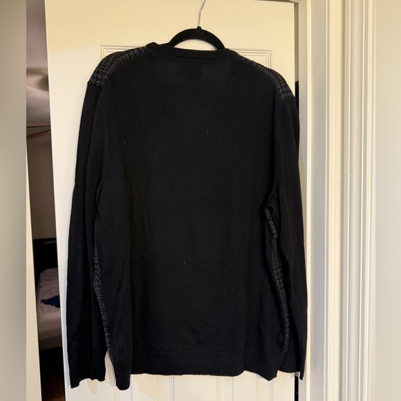 Club Room Men's V Neck Sweater Merino Wool Blend Grey/Black Size Xl - Picture 4 of 5